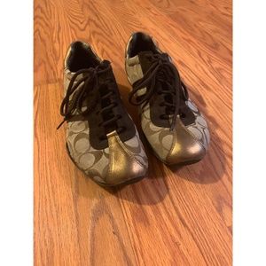 Coach Women's Katelyn Sneakers Brown Gold Size 9